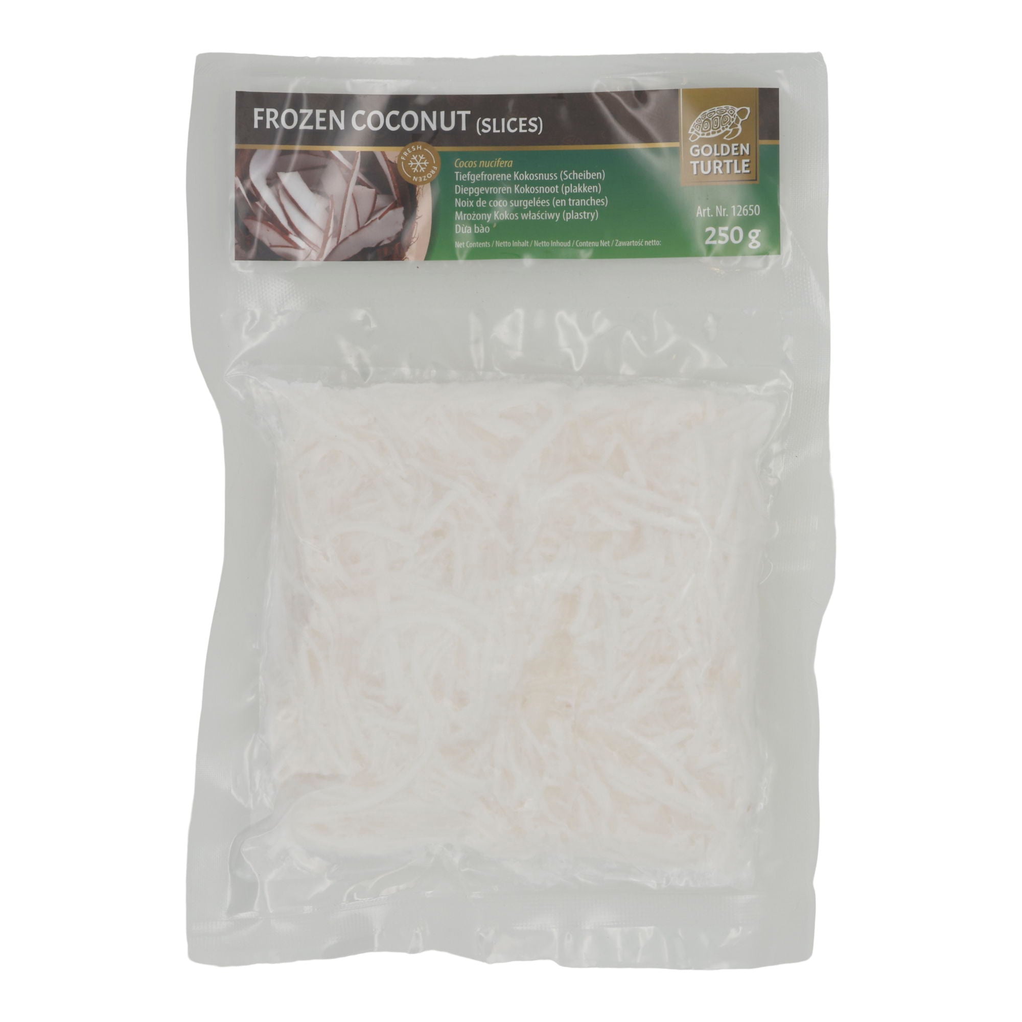 Kokosnuss Golden Turtle | Frozen Coconut Slices | Tiefgefroren, Scheiben | 250 g GOLDEN TURTLE